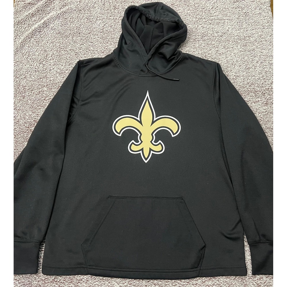 '47 Brand New Orleans Saints Hoodie Mens M Black Gold Fleur De Lis NFL Pullover